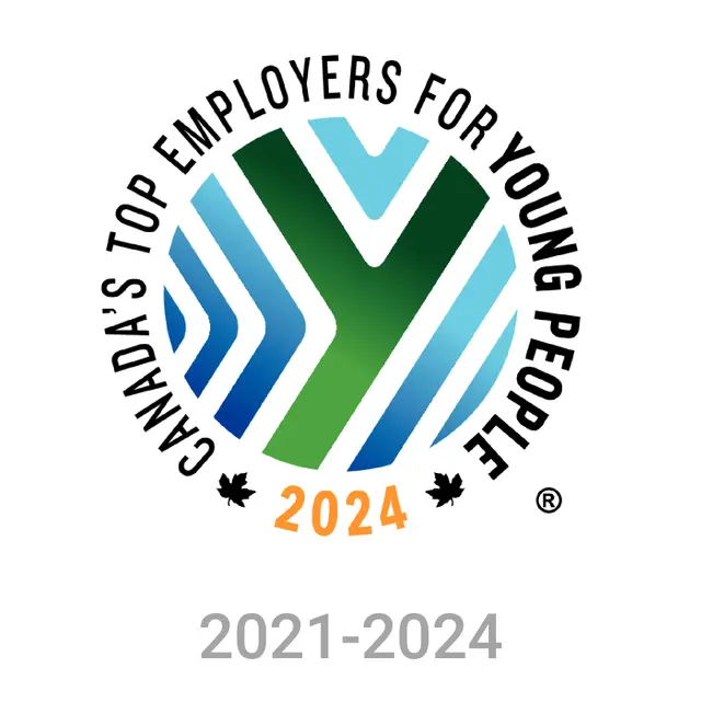 El logotipo del premio 2024 celebra los logros de BlackBerry como uno de los mejores empleadores para los jóvenes y líder del sector.